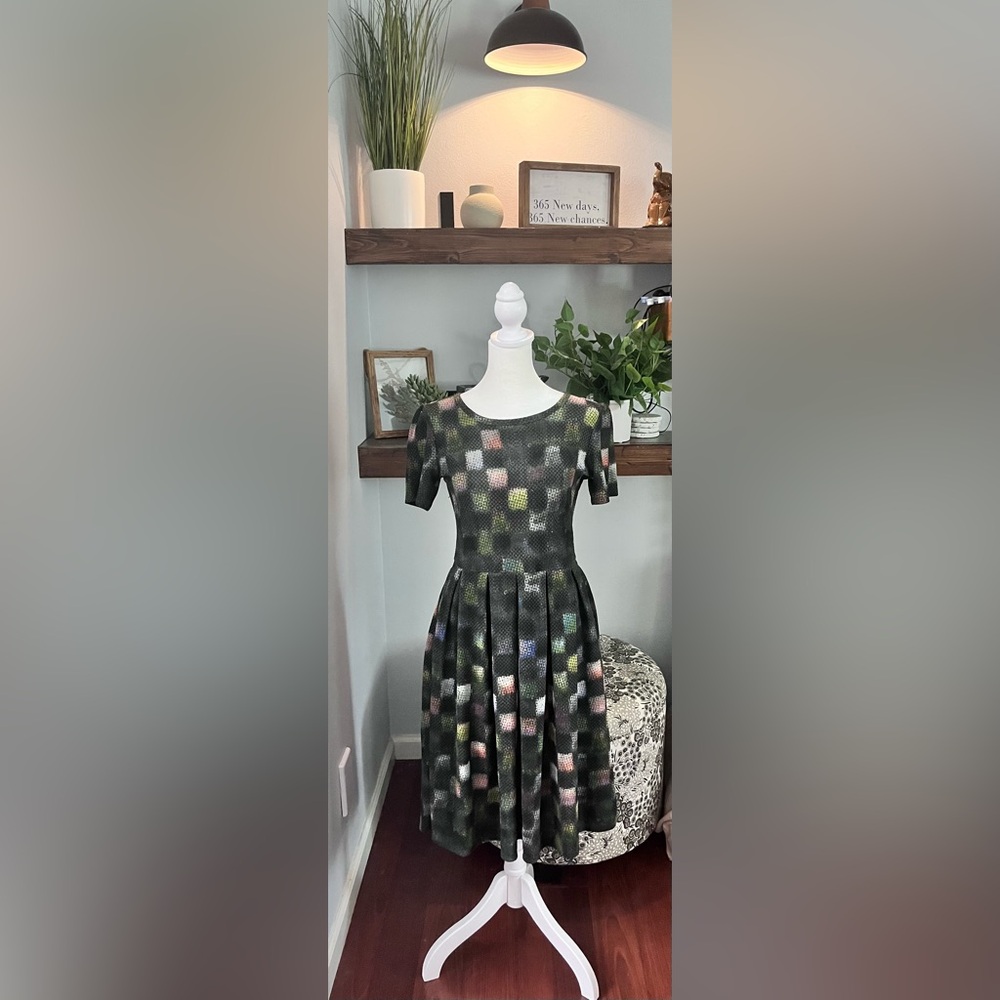 Lularoe Amelia Elegant Multicolor Patterned Dress